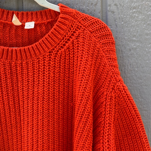 Anthropologie Moth orange red cropped knit sweater - Picture 3 of 9